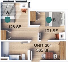 3 Bedroom | 1 Bath A Private-Premium floor plan